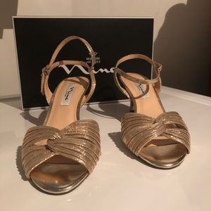 Nina New York Golden Heels Sandals - Size 8